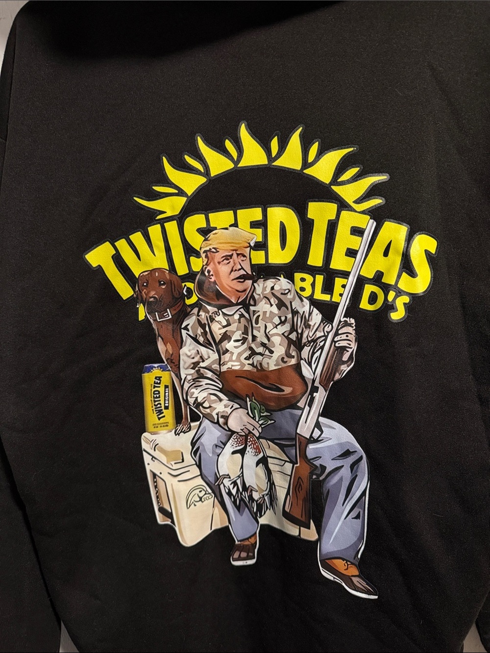 Twisted Tea Donald Trump “Twisted Teas and Double D’s” Graphic Hoodie XL